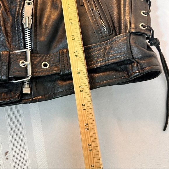 Women’s genuine leather motorcycle jacket riding biker moto Harley Davidson XL - Picture 10 of 14